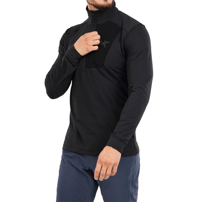 arcteryx始祖鸟 男子 轻量 rho lt 内层薄绒长袖立领保暖内衣 b3