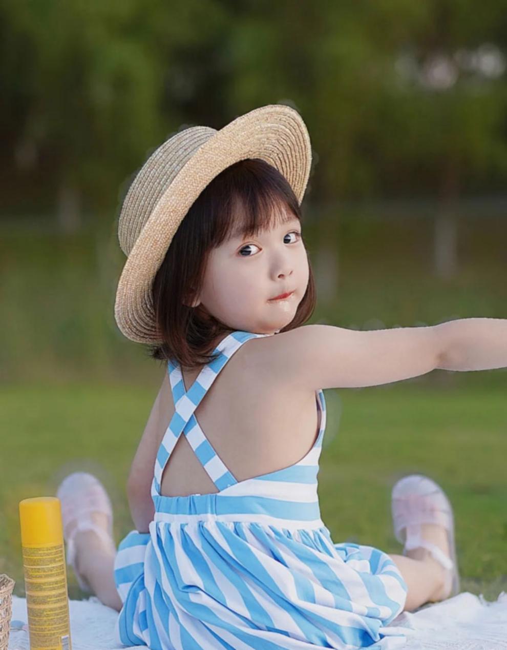 京选儿童刘海假发片假刘海儿童自然真发前额空气刘海假发女女童可爱