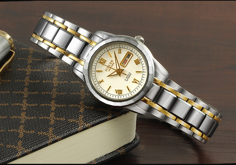 520礼物宝时捷poscer机械表女士手表精钢女表商务腕表防水保时捷女表