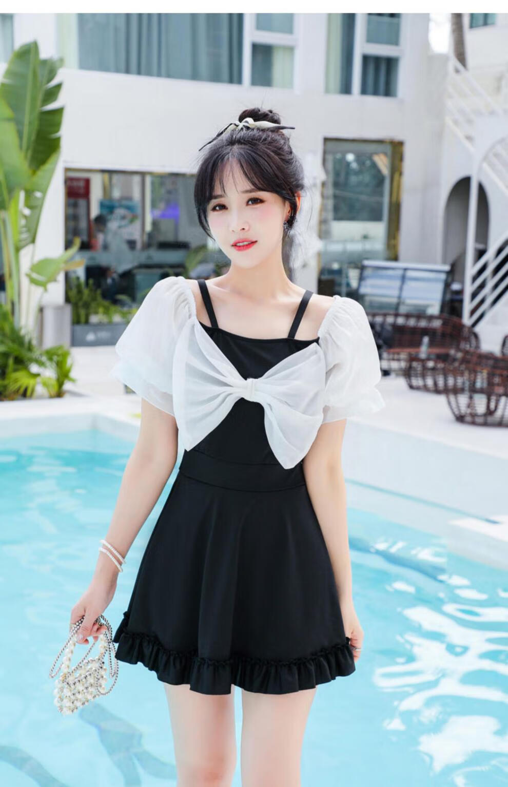 女生泳衣少女孩初中生中学生韩版ins风保守显瘦遮肉日系泡温泉泳装女