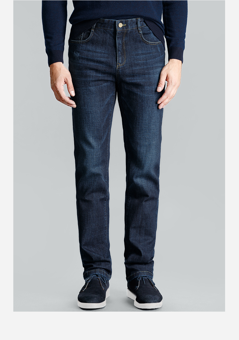 百斯盾(bestn)宽松牛仔裤男 2019秋冬新款青中年商务上班微弹直筒裤男