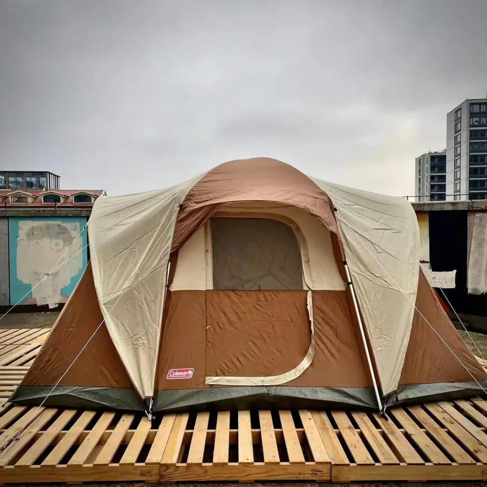 官方旗舰科勒曼帐篷coleman科勒曼帐篷雪松林8人家庭帐双层户外小屋