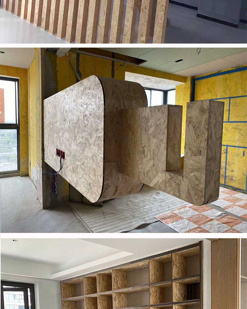 欧松板板材e0级家装9mm影视墙打底板材家具吊顶轻钢别墅板无醛刨花板