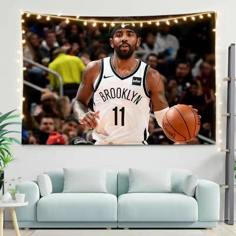 欧文海报挂画 nba篮球球星篮网欧文挂布画宿舍床头装饰大海报背景布墙