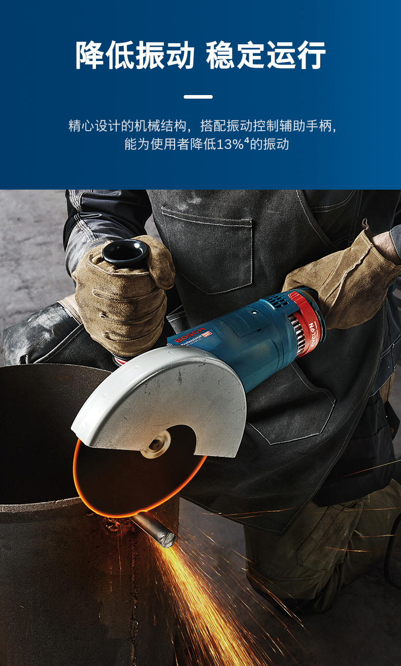 博世bosch角磨机大型切割机gws24-180/230jz工业级新款吸尘式打磨 gws