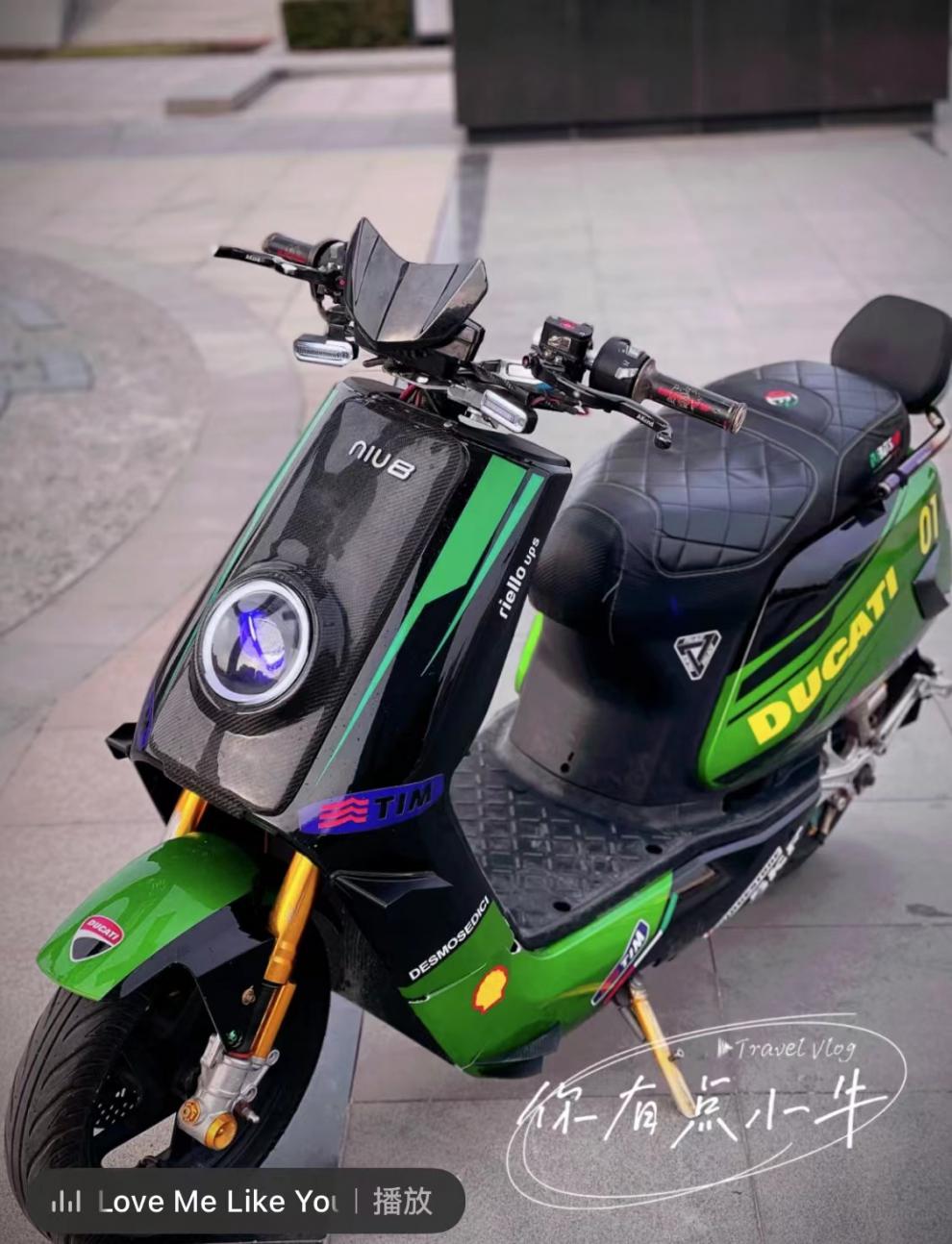 小牛电动车n1/n1s nqi全套纯色水泥灰拉花车壳改装烤漆定制外壳 黑白