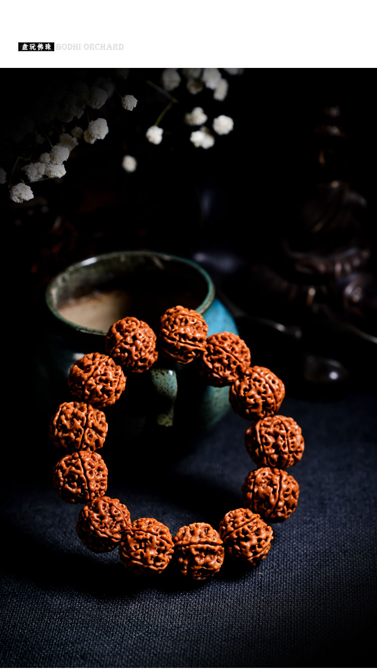 金刚菩提子手串男尼泊尔大金刚6六瓣龙纹原籽文玩配饰转运珠19mm羊角