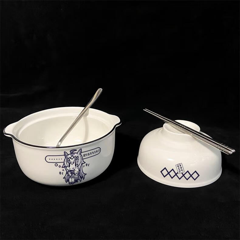 【京选品质】漫能赛马娘周边陶瓷泡面碗带盖便携可爱小栗帽日系二次元