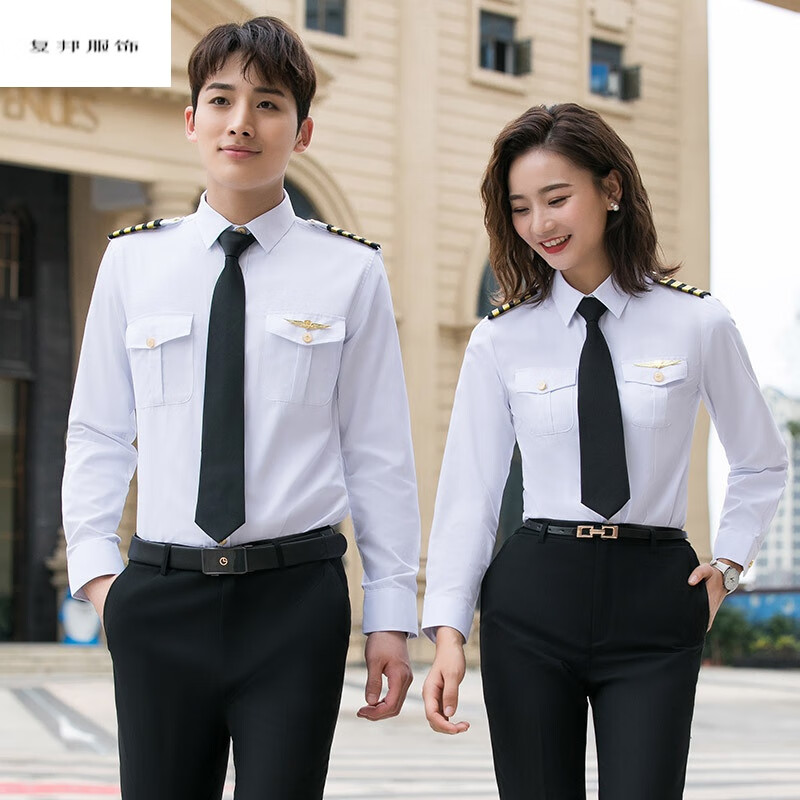 复邦铁路制服短袖衬衫夏季新式蓝色男女客运列车高铁工作服白衬衫女