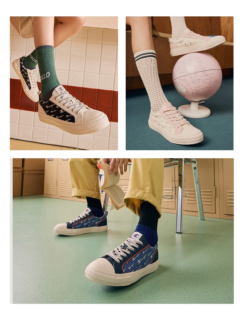 champion冠军帆布鞋2022秋季新款鞋子休闲鞋小白鞋百情侣男女 桃粉/燕