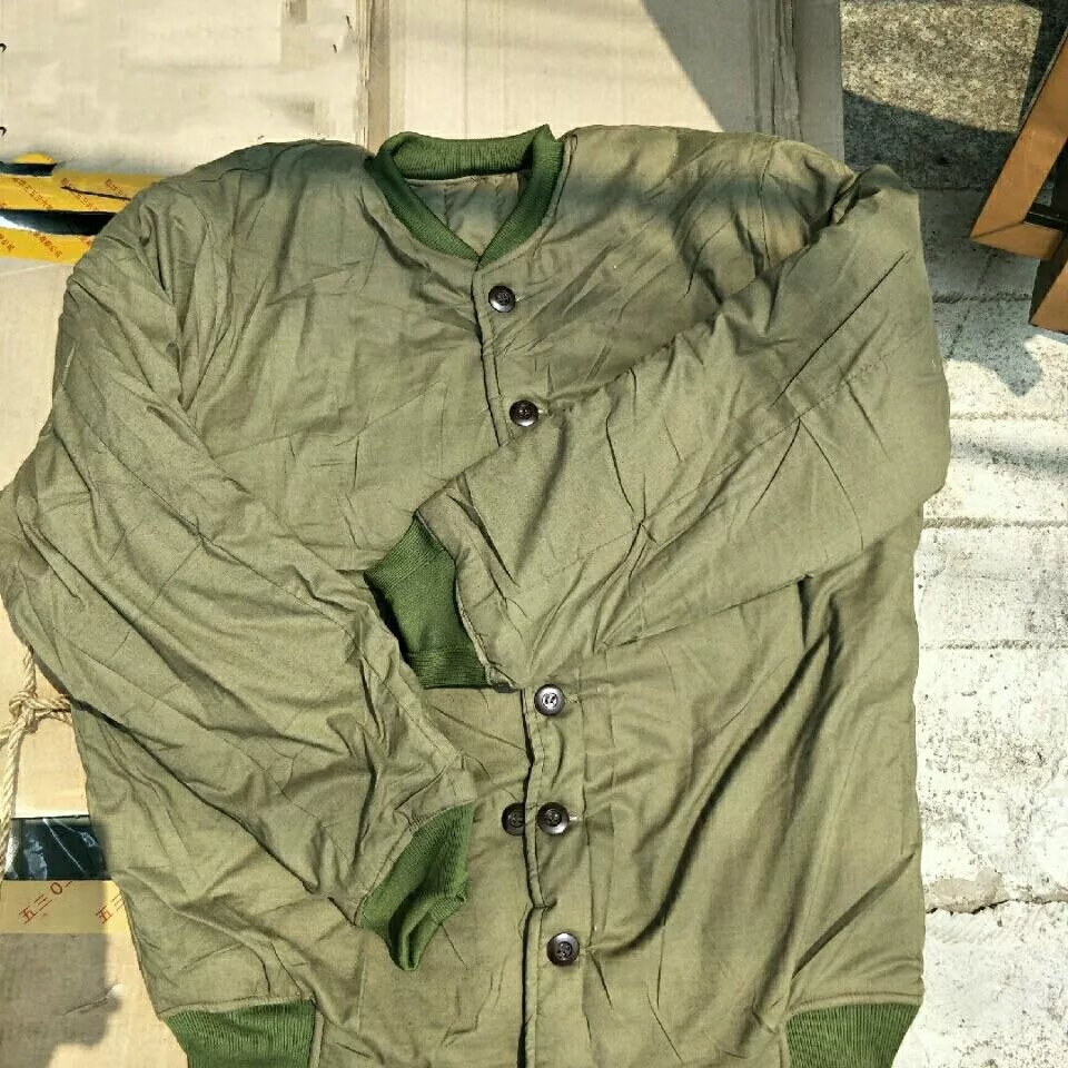 老式军迷绒衣绒裤库存全新87短款白棉花棉袄棉衣服男式冬季加厚防寒