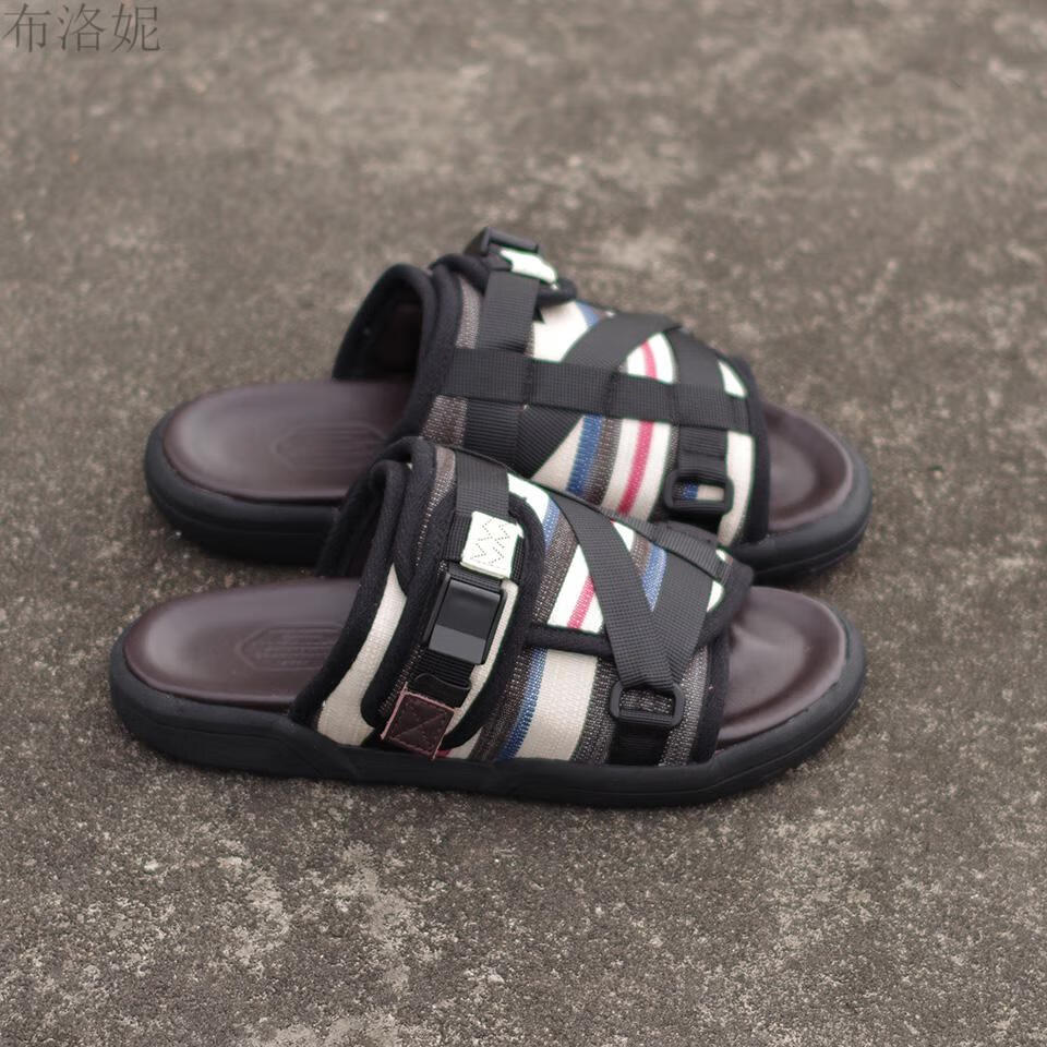 clot陈冠希鞋子visvim新款潮牌网红波点真1皮防臭陈冠希牛皮拖鞋