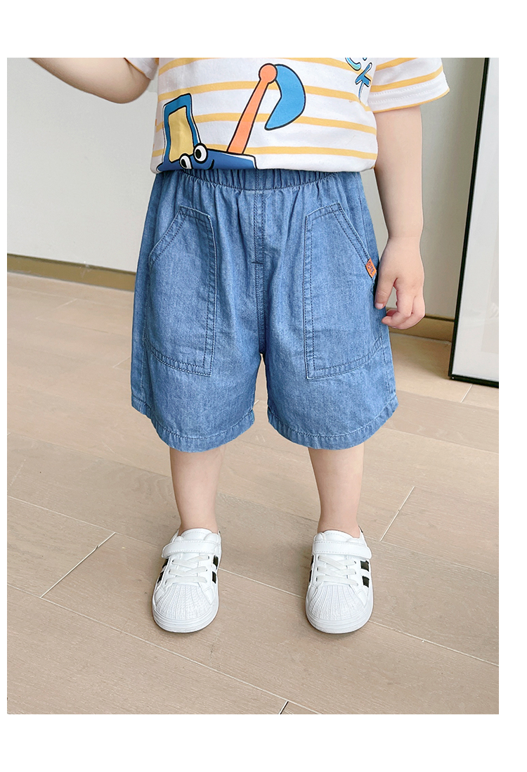 童装婴儿衣服牛仔短裤夏装男童女宝宝小童幼儿夏季休闲薄款裤子 蓝色