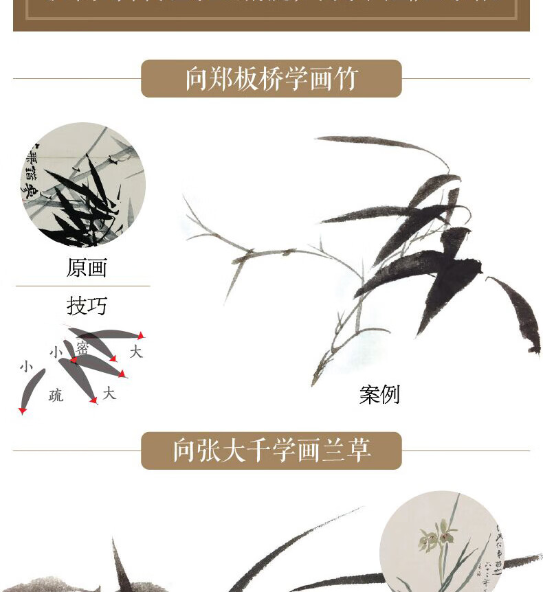 飞乐鸟中国画入门基础教程书3册国画白描画谱工笔画教材好丹青书籍学