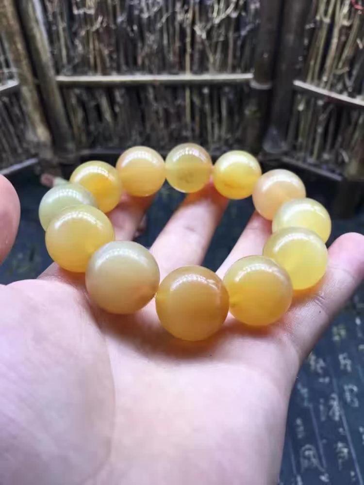羚羊角手串 暗香阁 原生蜜色老羚羊角藏式手串 男女款文玩念珠 2.