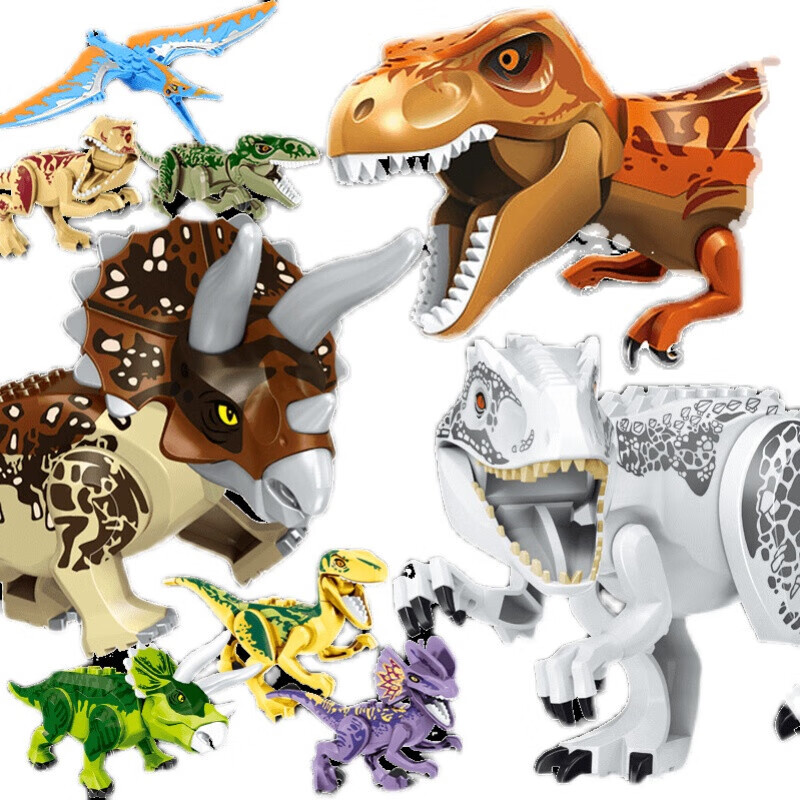 儿童拼图 侏罗纪恐龙世界公园积木男孩拼装玩具霸王龙新年礼物 小号