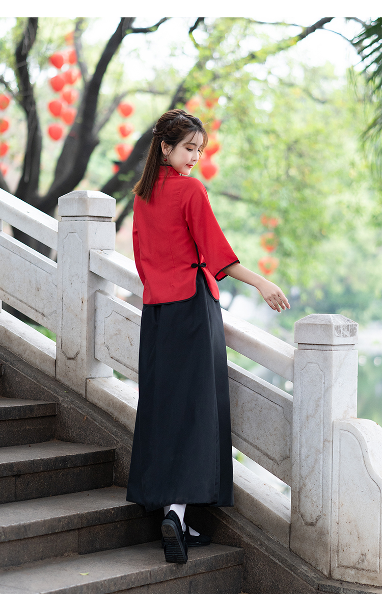 民国学生服民国学生装女五四青年装民国风女装中山装男班服舞台表演