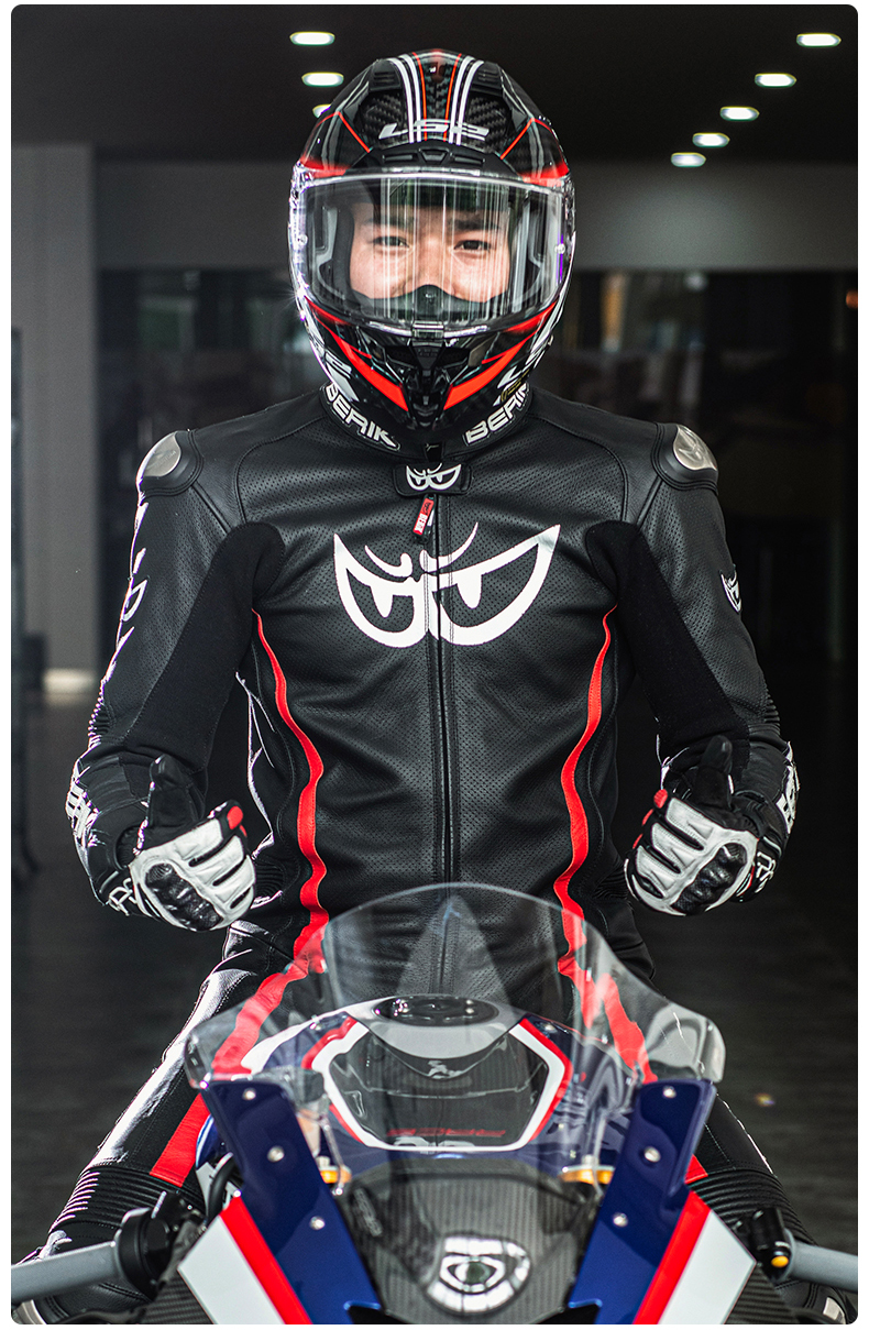 一体式骑行服 2022新款berik骑行服机车连体服皮衣摩托车衣服机车服