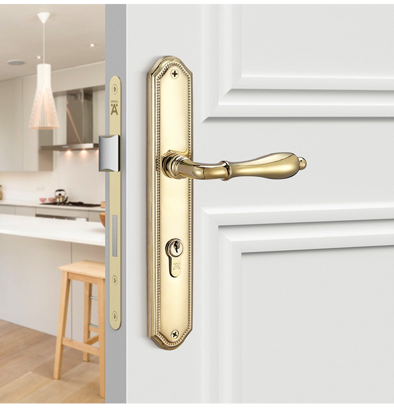 德国海福乐hafele门把手室内执手锁铜合金卧室门锁具铜制房门锁 900.