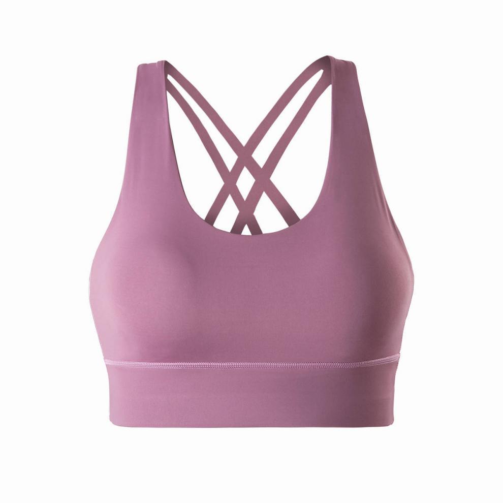 运动文胸大码防震细肩带一体式跑步健身交叉美背内衣露露 chian bra