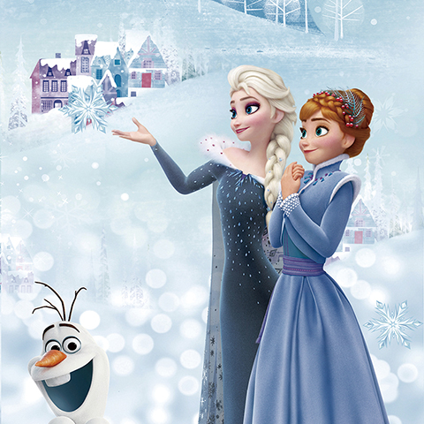 冰雪奇缘海报爱莎公主艾莎女王安娜海报贴画墙画墙纸 q 90*60cm【图片