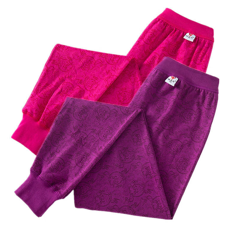 秋冬纯棉秋裤女士全棉高腰大码棉毛裤中老年保暖裤衬裤线裤女一件装f