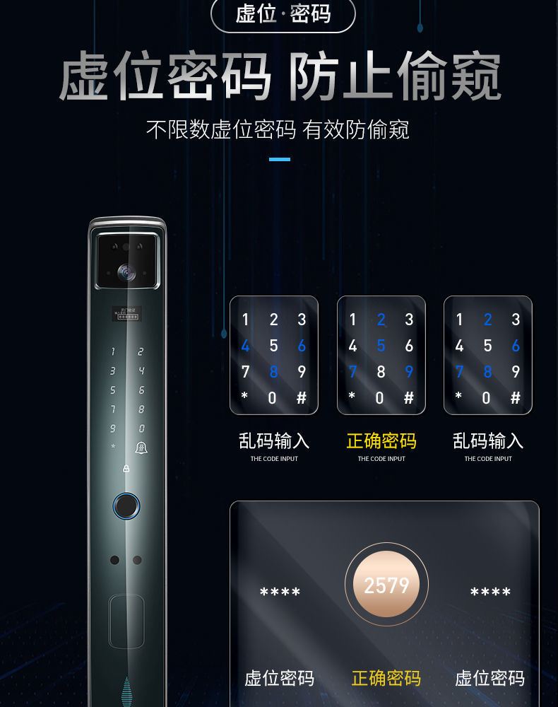 乐视智能锁全自动指纹锁家用防盗门智能锁密码门锁人脸识别电子锁 p50