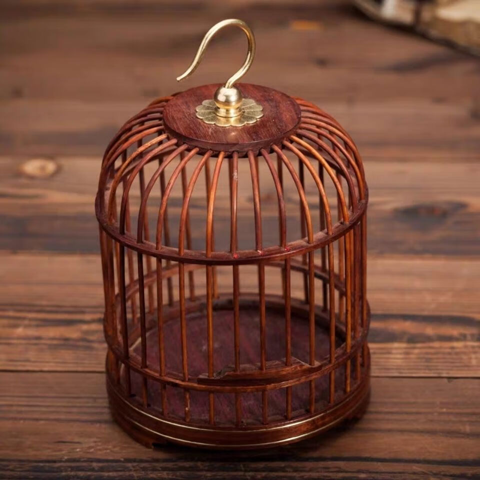 黑紫檀乌木红木蝈蝈笼子大号鸣虫叫罐自制蒂乐森 乌木方形葫芦款 带