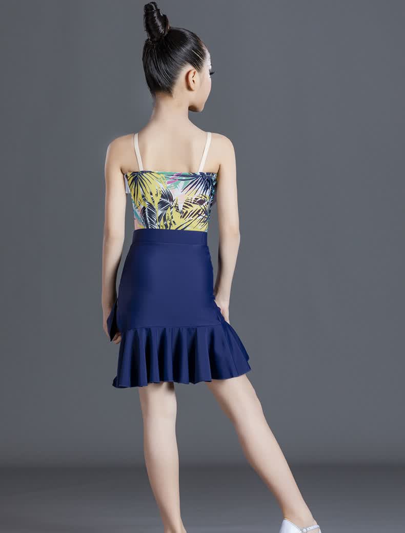 hzcl 拉丁舞比赛服 新新款夏季拉丁舞服女儿童高端练功服吊带套装比赛