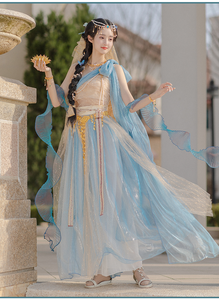 潮梦城珍缕茉莉公主cos汉服异域风情西域舞姬印度舞演出服装汉元素