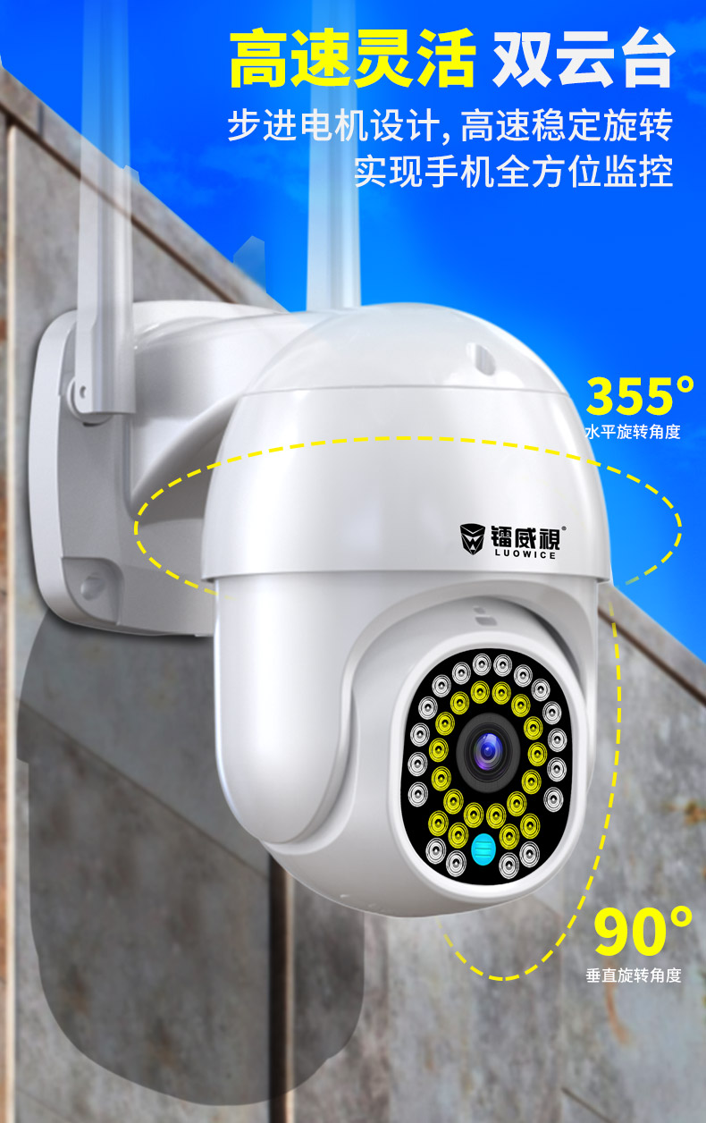 小米mi米家通用摄像头家用室外夜视高清360度全景无死角监控器无线4g