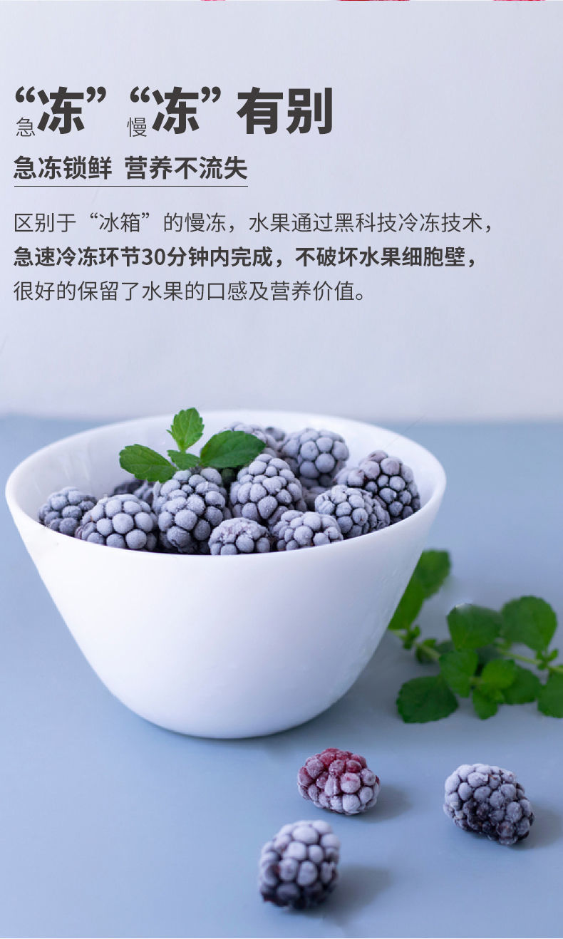 冷冻蓝莓 冷冻混合莓果新鲜水果蓝莓草莓红树莓速冻水果榨汁思慕雪