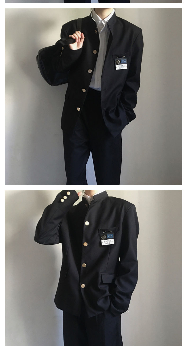 dk制服西装男外套jk情侣套装日系ins学院风西服宽松休闲百搭班服黑色s