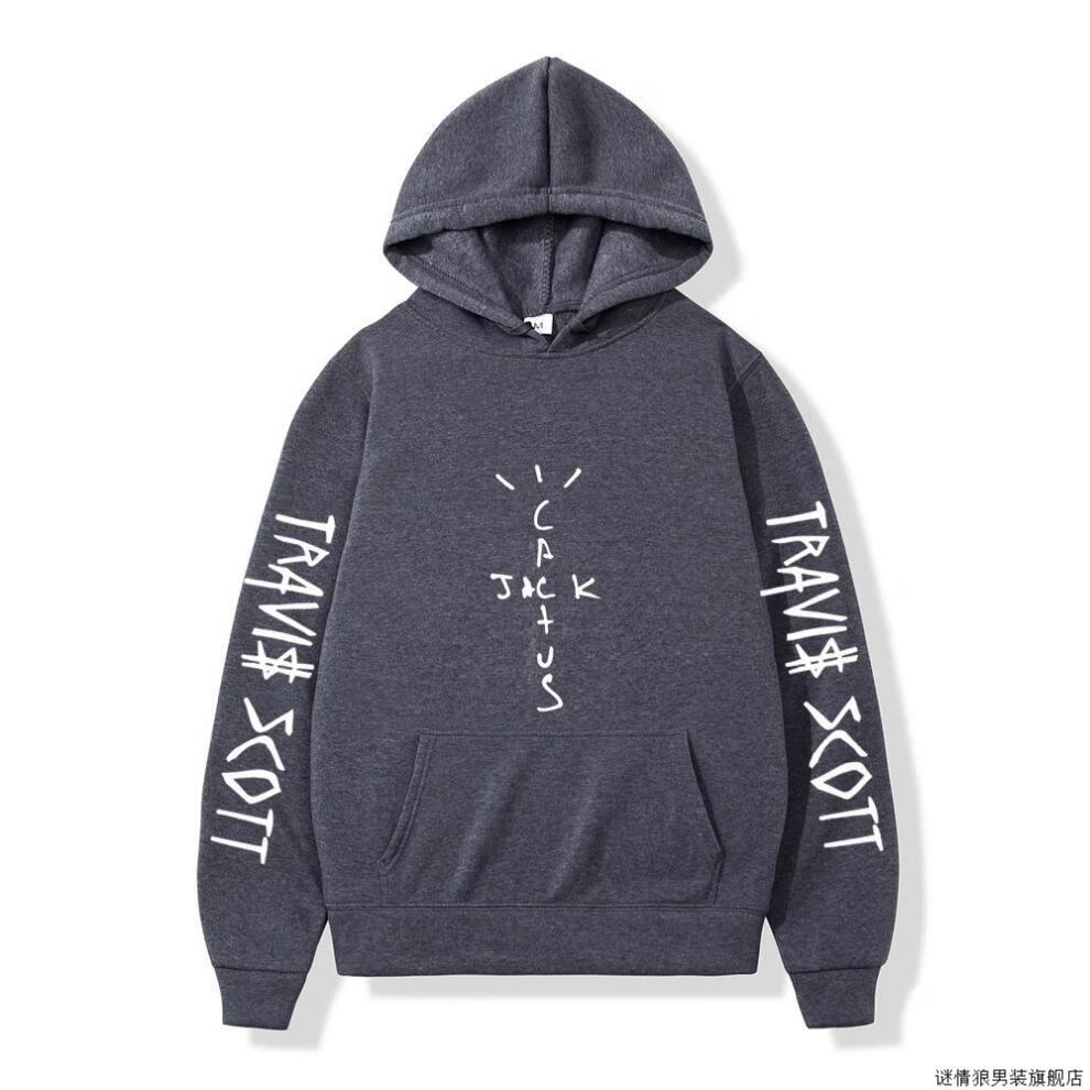 新品欧美歌手 travis scott印花休闲连帽卫衣男女情侣款 紫色 s【图片