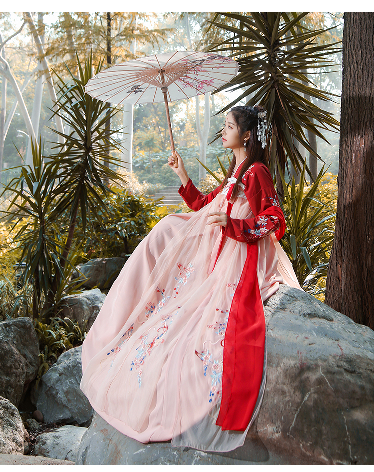 南糖三色九尾鲛汉服人泪汉服正版汉服女学生改良齐胸襦裙夏季仙气中国