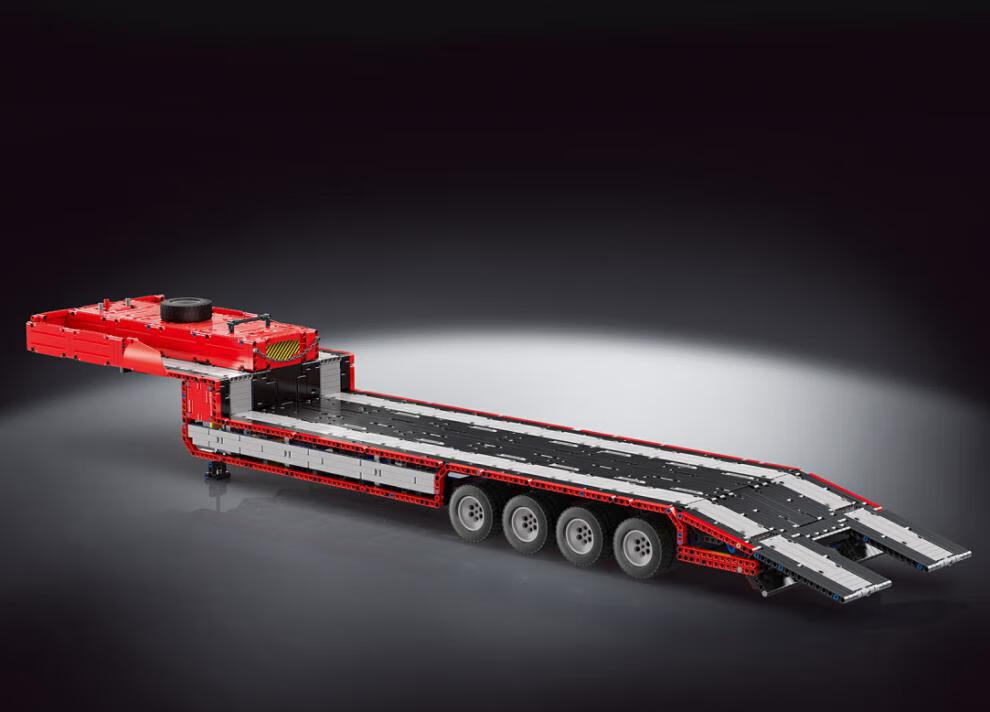 新品宇星19005拖头气动牵引车工程系列货柜大卡车拖板车拼装积木模王