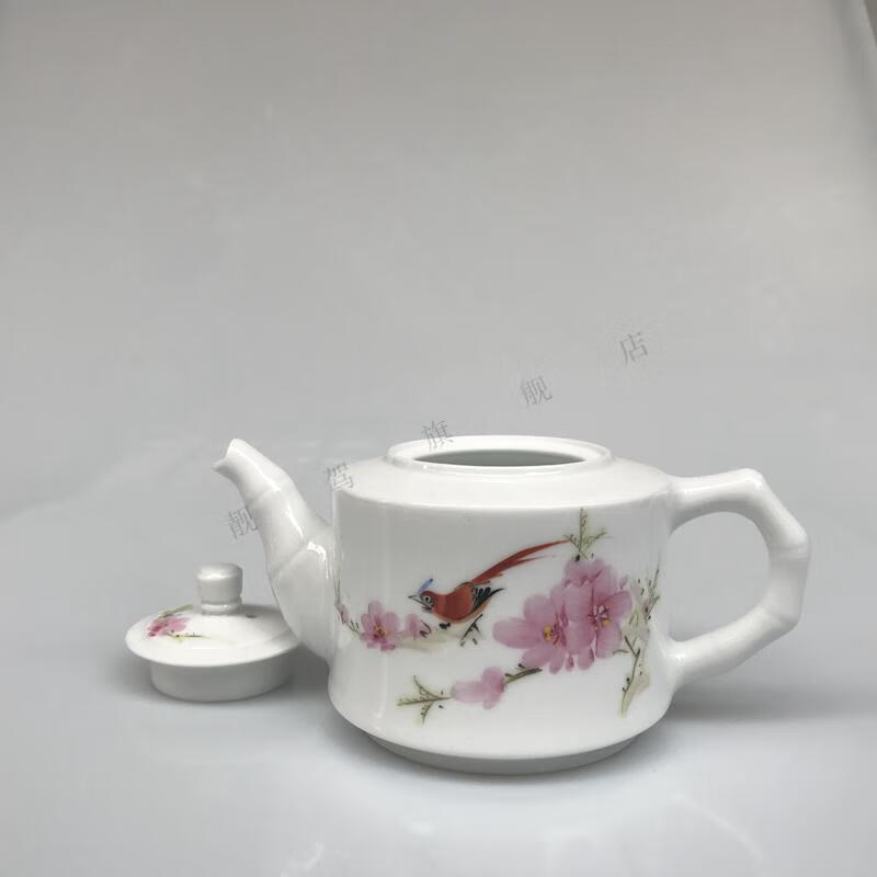 瓷器7501系列水点桃花国辉办公茶杯盖碗红色收藏 茶叶罐【图片 价格