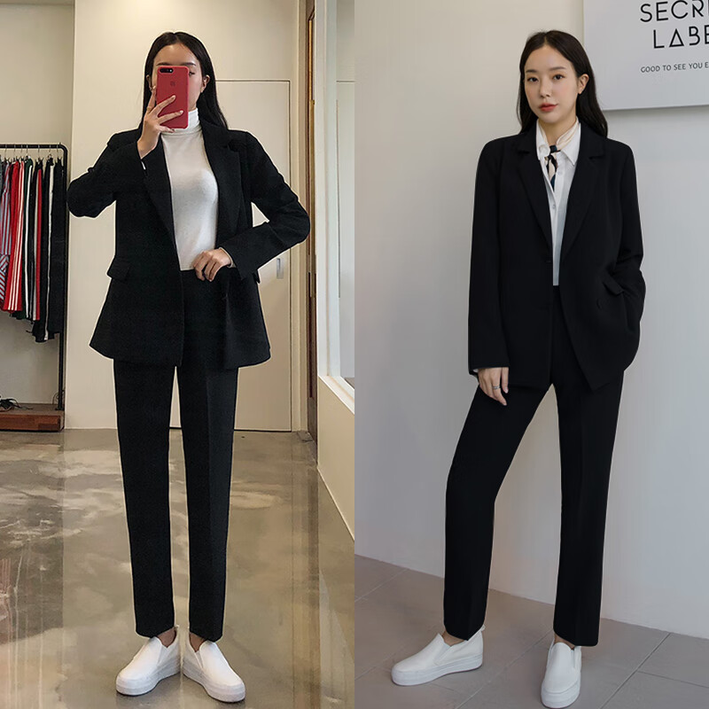 套装女春秋韩版韩版休闲西装套装女春秋新款时尚气质大学生职业正装