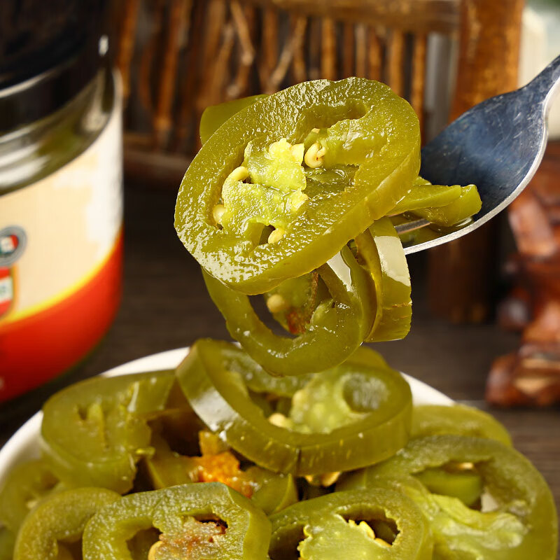 进口欧萨墨西哥风味圆切片辣椒320g汉堡披萨三明治配料0脂辣椒圈