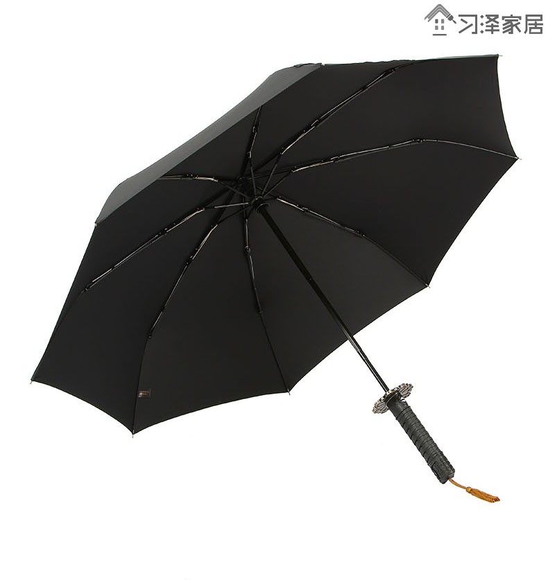 安智捷(anzhijie) 刀柄伞全自动三折折叠雨伞c短柄伞刀伞个性创意复古