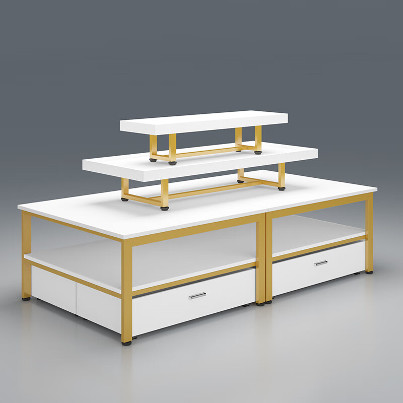 煕沐瞳 超市中岛展示柜化妆品流水台展示台服装店文具店货架货柜定做