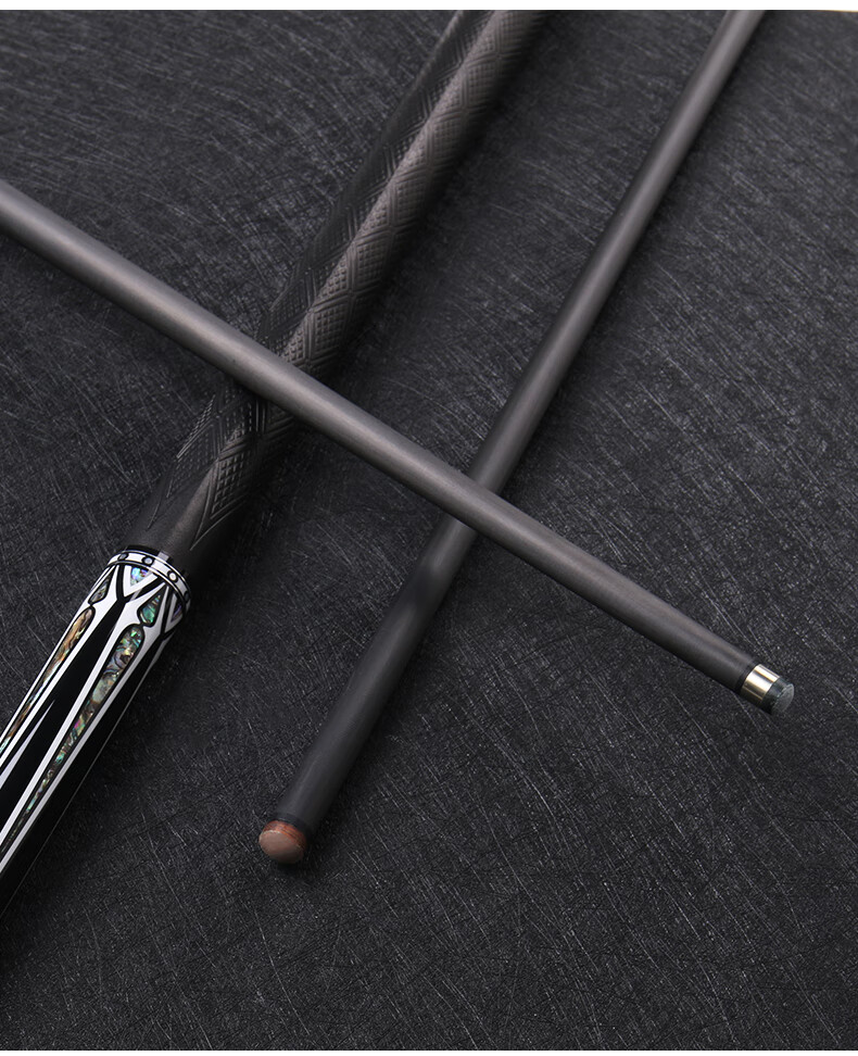 泽旭 毒刺碳纤维黑科技台球杆小头中式黑八桌球杆花式九球大头杆 毒刺