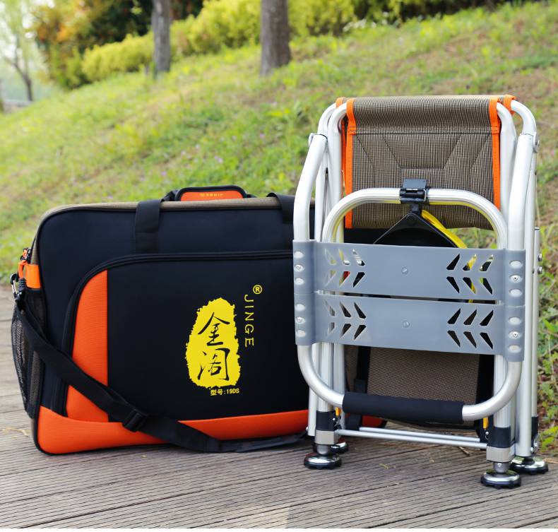 金阁钓椅铝合金可折叠钓椅钓凳钓台可升降钓鱼椅子渔具垂钓单肩包尼龙