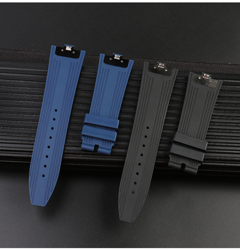 氟橡胶表带 代用江诗丹顿手表纵横四海4500v 5500v 7900橡胶手表带