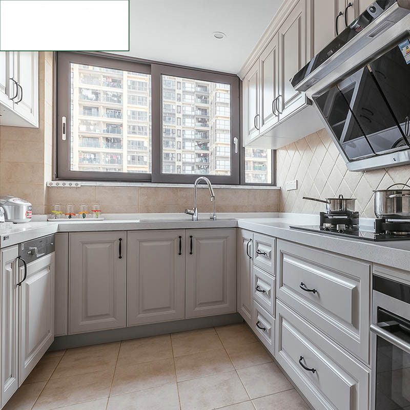 长沙湘标厨房整体橱柜北欧厨柜简欧简约模压门厨房橱柜定做定制