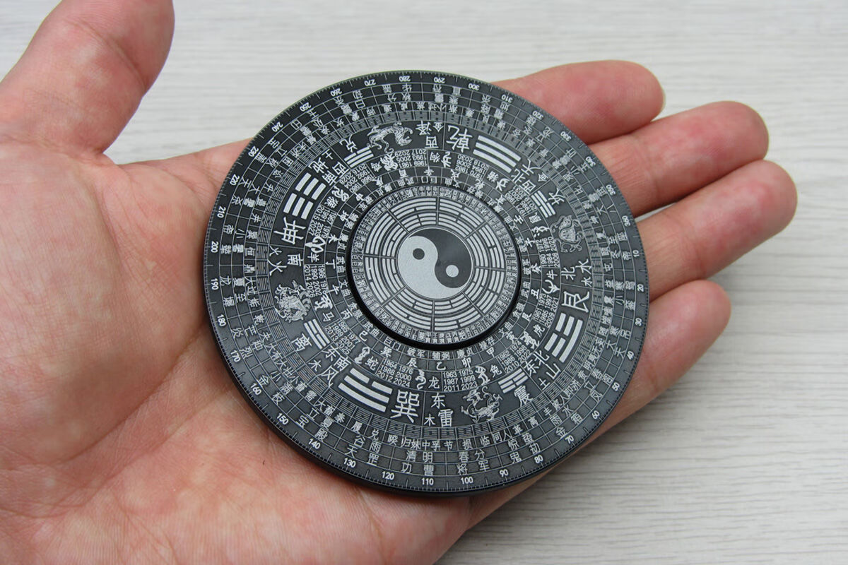 合金属绝版减压太极64卦罗盘节气星宿周易学摆件 后天太极八卦【图片