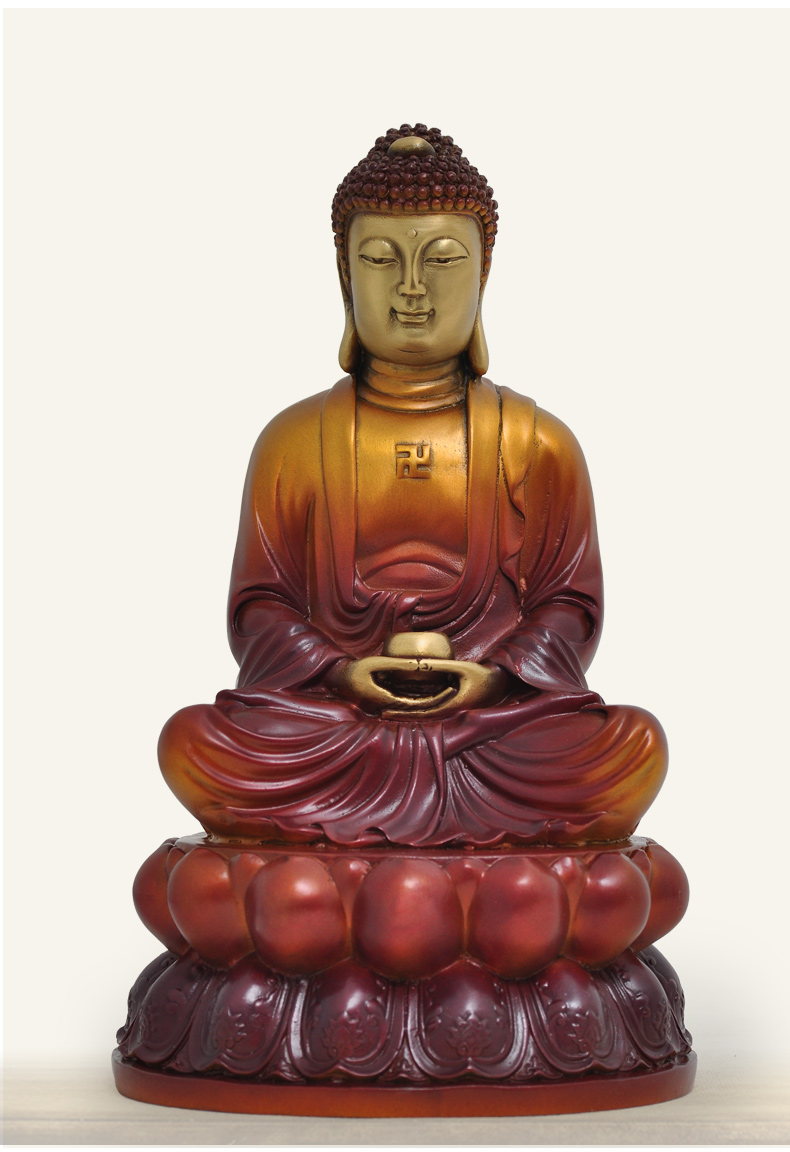 释迦牟尼佛像摆件大日如来居家客厅供奉玄关佛堂寺庙铜工艺品 26cm