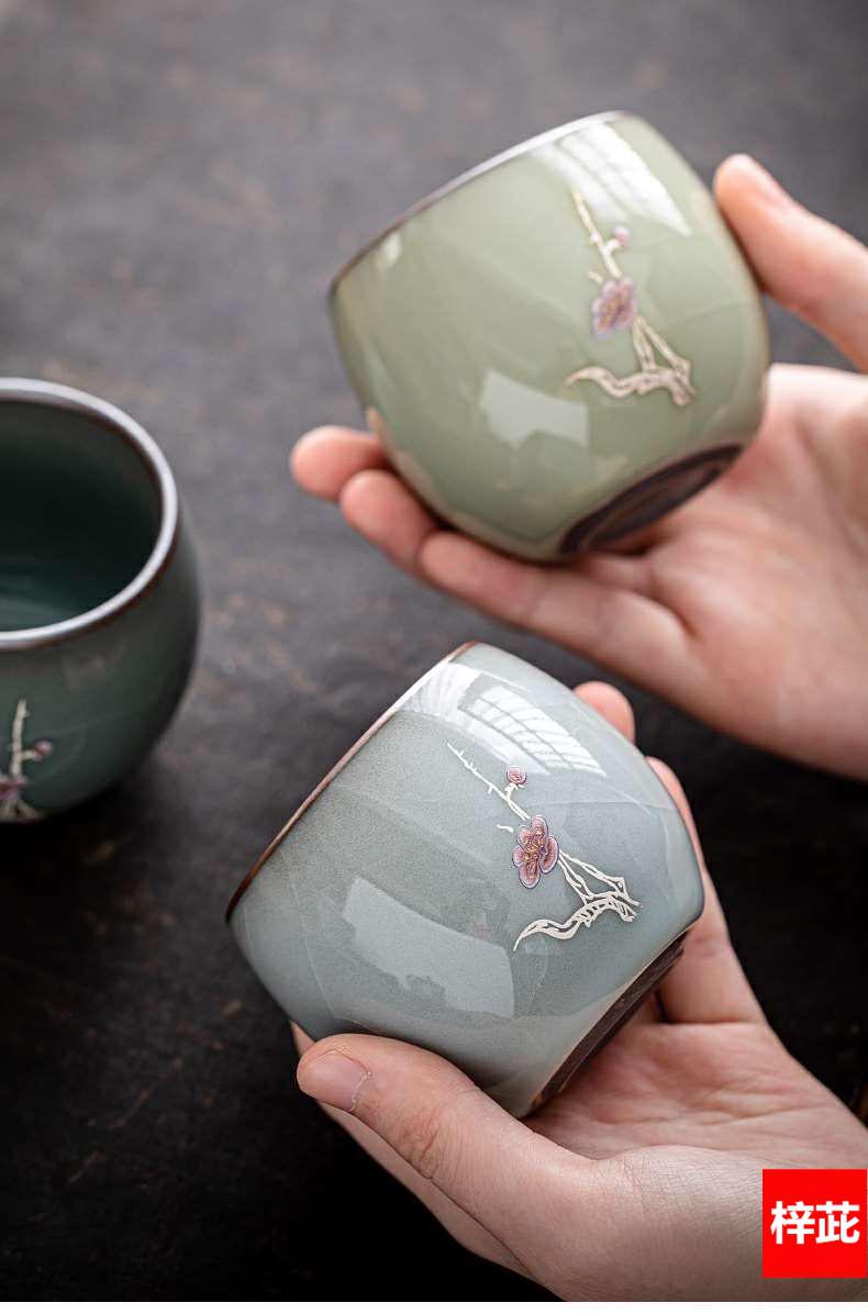 主人杯单杯高端 官窑主人杯单杯女高端茶杯专用个人陶瓷男士高端品茗