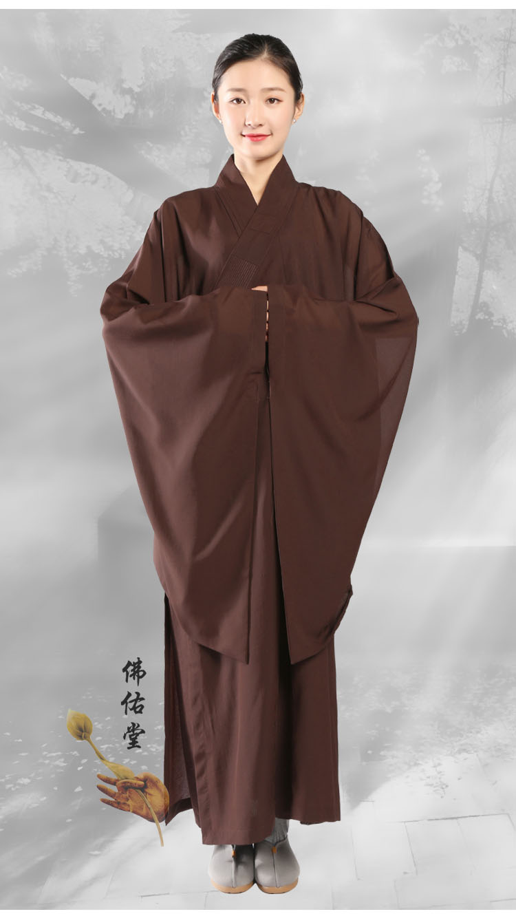 【品质优选】出家人的衣服和尚服成人佛教用品法会麻纱海青居士服僧服