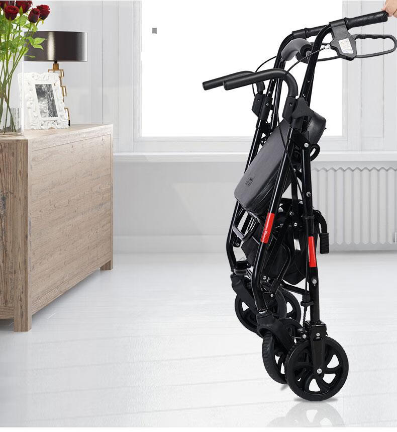 买菜小车大容量轮子老人手推车老年买菜购物车四轮代步推车可坐折叠车